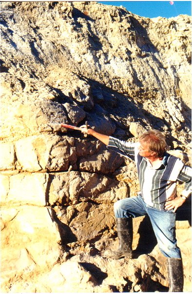 John Lindsey during the later excavations using a bulldozer.