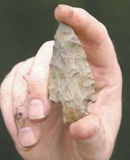 Stemmed dart point from the Gault Site