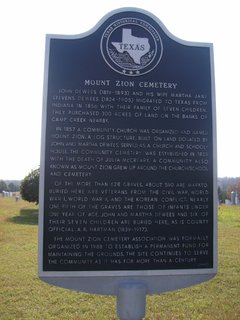 Mount Zion Cemetery Historical Marker